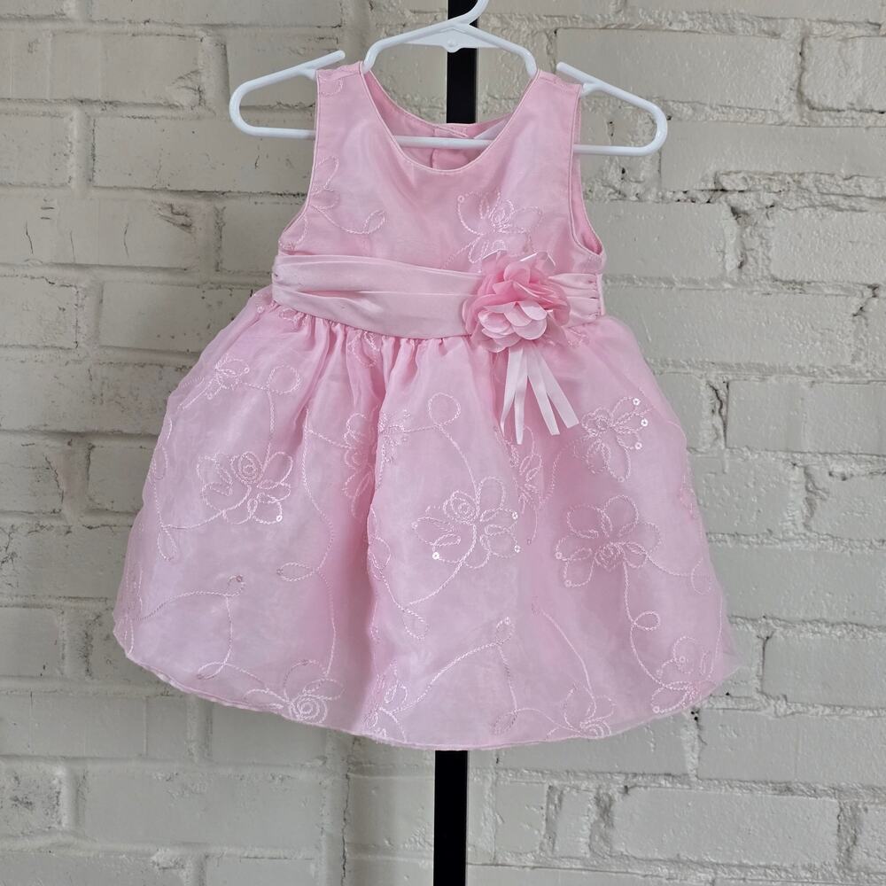 Coquette Pink Floral Organza Dress ┃24M Cottagecore Baby Princess Event Dress